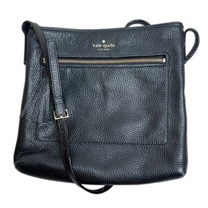 Kate Spade | Black Pebble Shoulder Bag Fringe Zipper